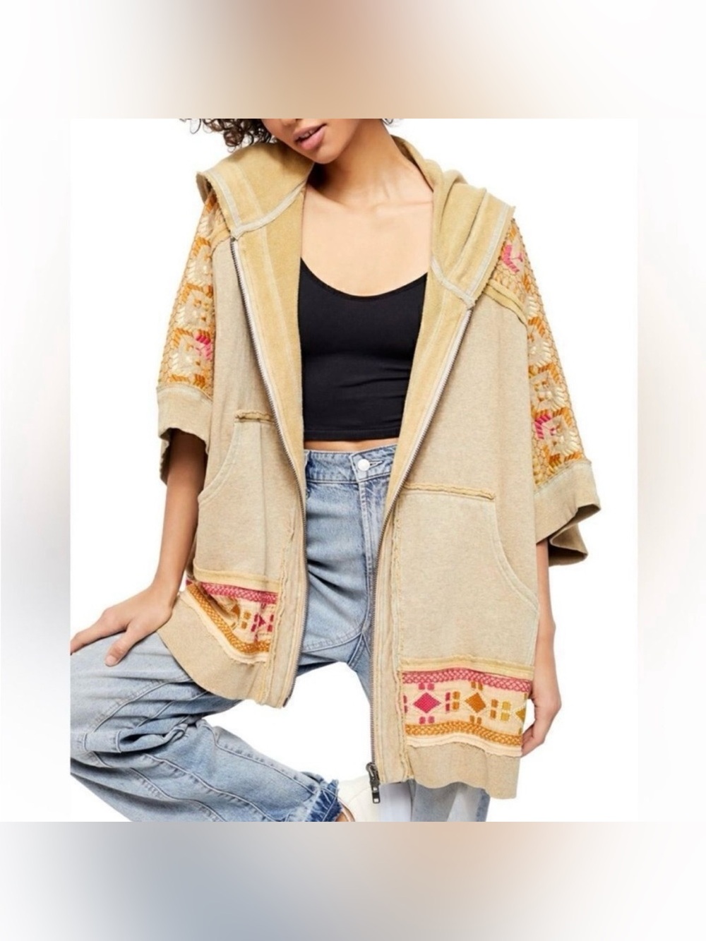 Free People wildside oversized hoodie poncho